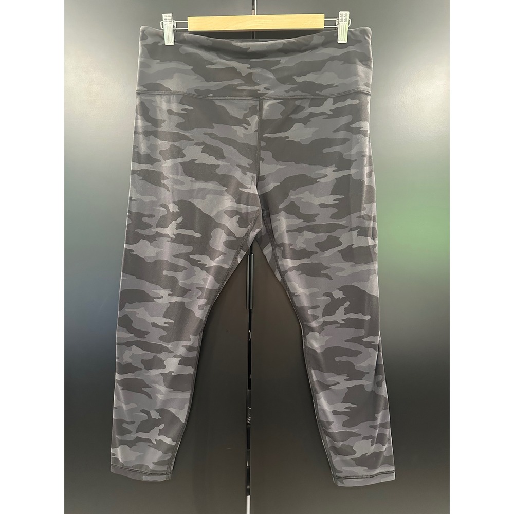 Athleta Elation 7/8 Tight Black Grey Camo High Rise Leggings Womens XL